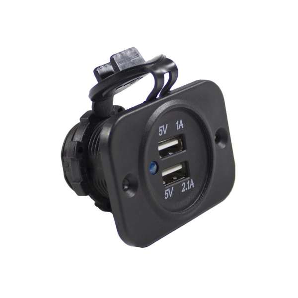 Dual USB Charge Port with Weatherproof Cover